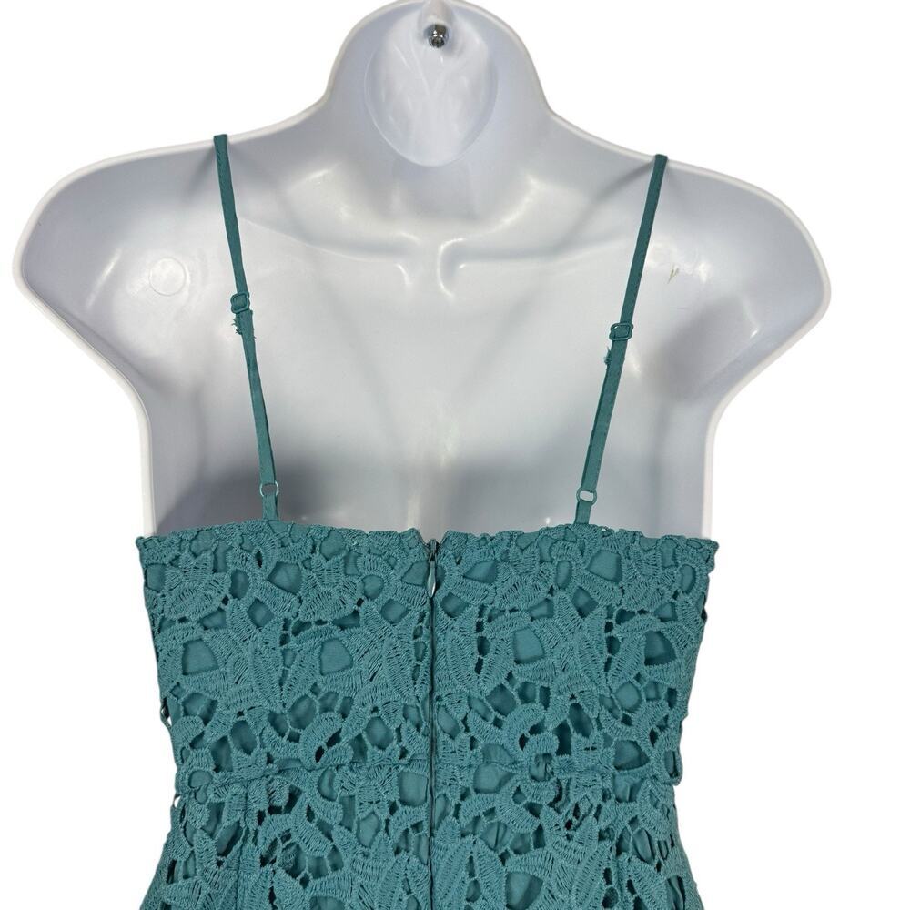 ASTR Dress Women Extra Small Teal Lace Midi Romantic Feminine Floral Fairy - Picture 9 of 15